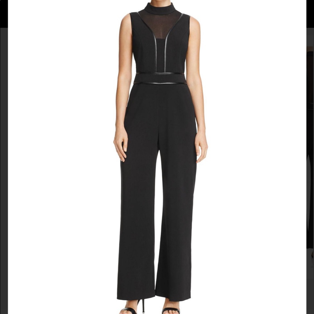 Adelyn Rae Women's Black Gayle Mock-neck Jumpsuit